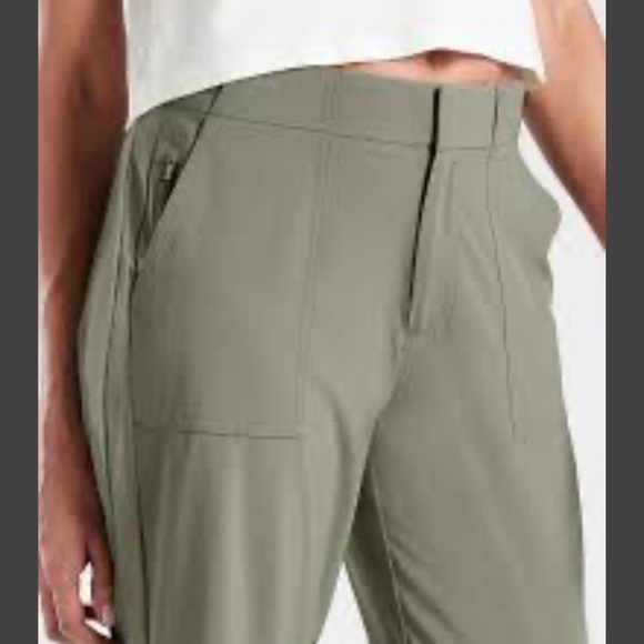 Athleta Pants - Athleta Tribeca Utility Crop High Rise Straight Leg Pants Sage Green Size 8